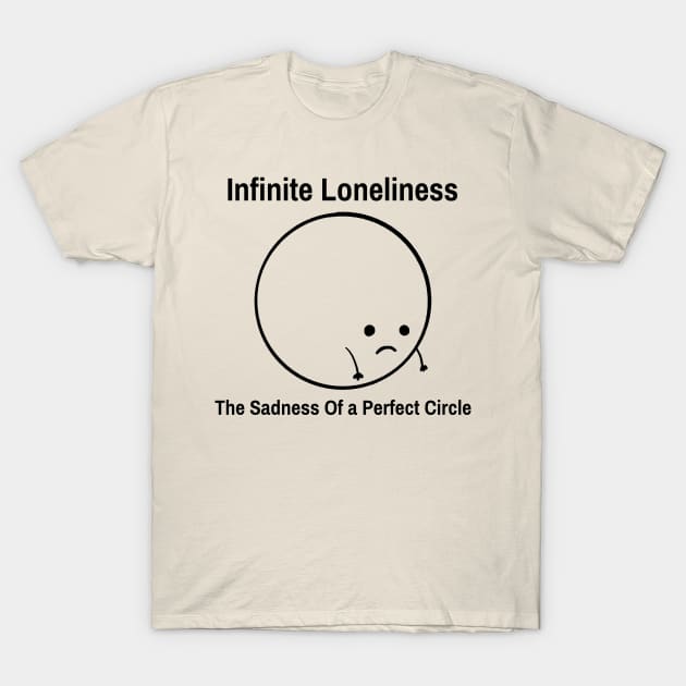 Infinite Loneliness, The Sadness of a Perfect Circle Funny Math T-Shirt by ThreadSupreme